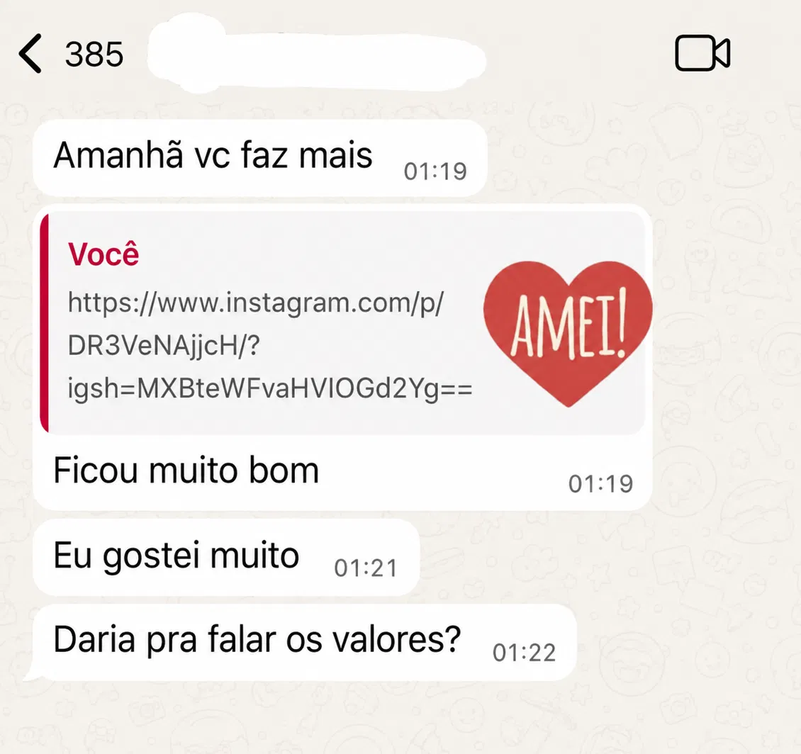Depoimento por WhatsApp